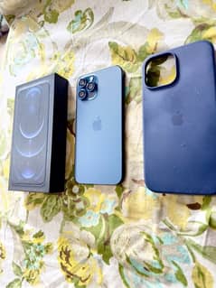 Iphone 12 pro max blue with box factory unlock sim time best condition