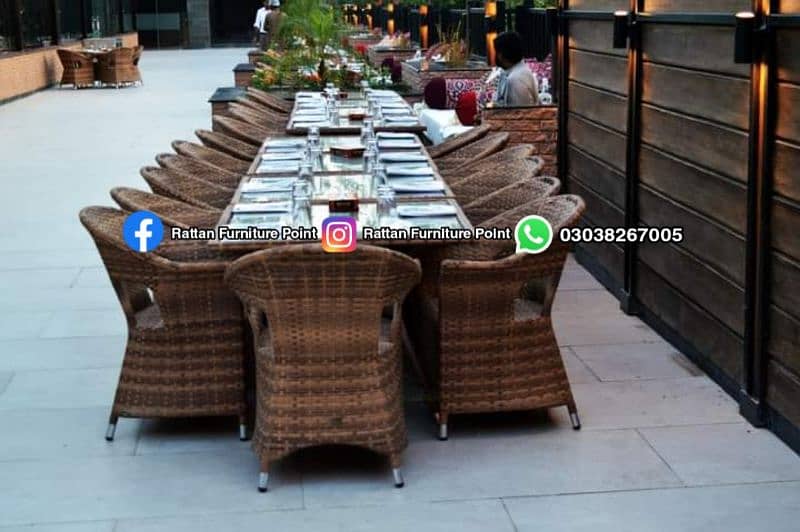 outdoor indoor garden rattan furniture dining table 4