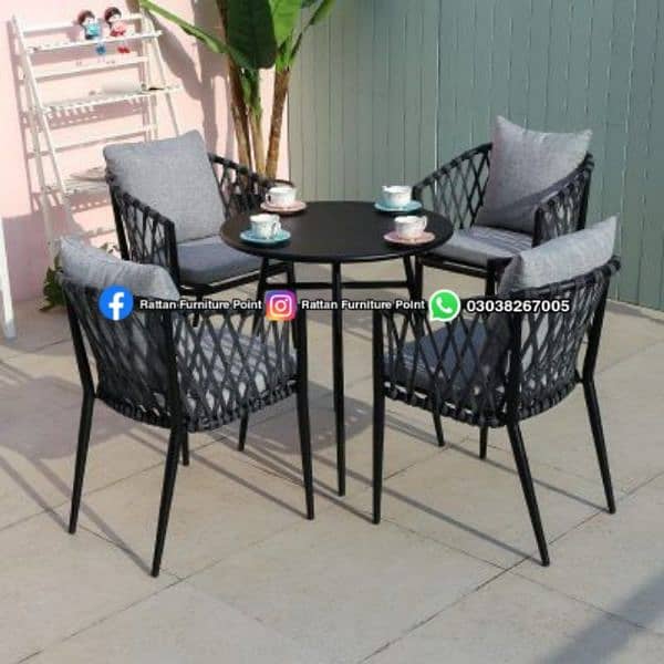 outdoor indoor garden rattan furniture dining table 19