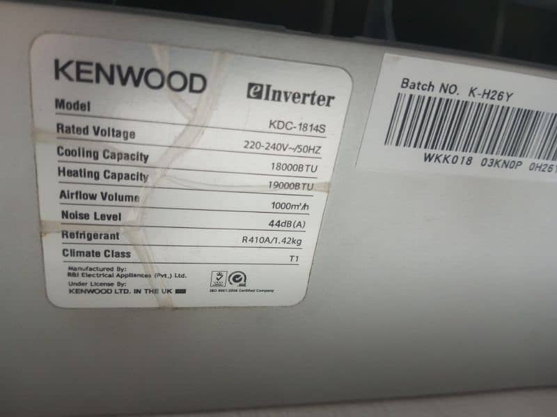 Kenwood inverter Split AC for sale 2