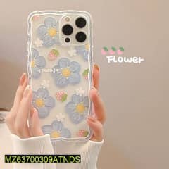 Iphone Back Cover Only - Flower Design Blue