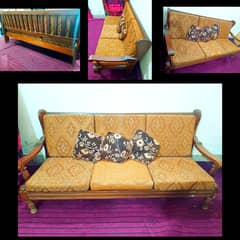 3 Seater Wood Sofa with cushions in new condition | Rawalpindi |