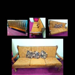 3 Seater sofa/wood sofa with cushions/new sofa/furniture | Rawalpindi