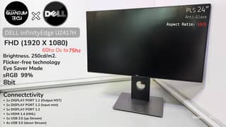 24inch IPS FHD 1080p DELL InfinityEdge U2417H Borderless LED Monitor 0