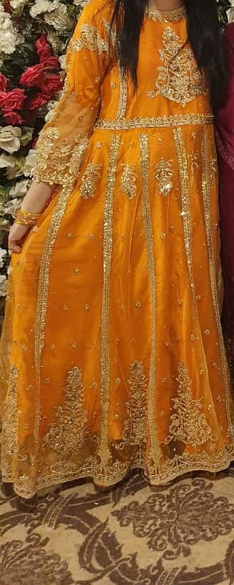 Orange heavy maxi brand Faiza Saqlain 0