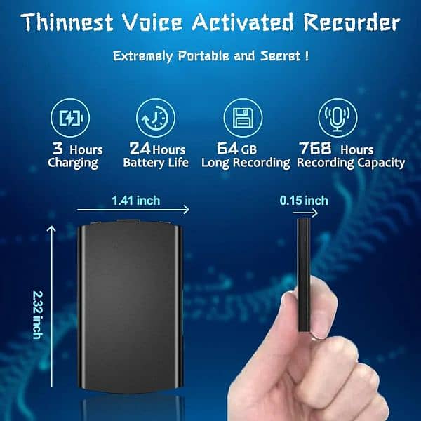 small voice recorder 64 gb voice activated 3