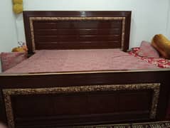 Wooden Double Bed with 2 side tables