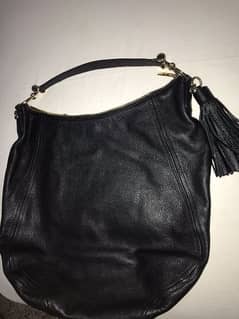 Michael Kors Black Leather Tassel Hobo