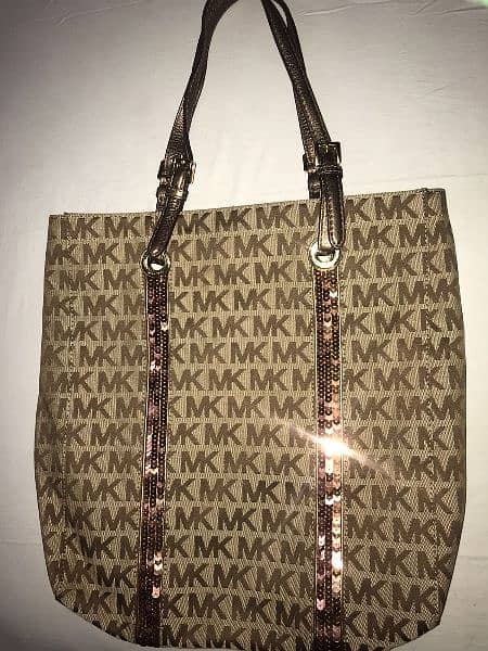 Michael Kors Womens Handbag Purse Sequin Stripes Tote Bag 0