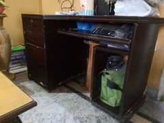 Dark Brown Office Table / Wooden Computer Workstation 0