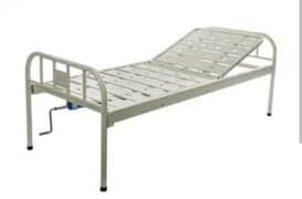 Manual Hospital Bed with matress covered in rexine