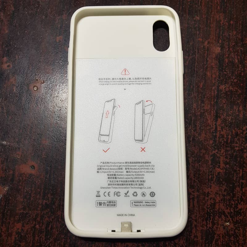 Baseus battery case for iphone x models ( attachable power bank cover 3