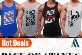 Men’s Stiched Gym Tanks Pack of 4