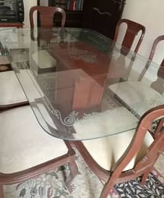 Beautiful Glass Dining Table Set 6 Chairs