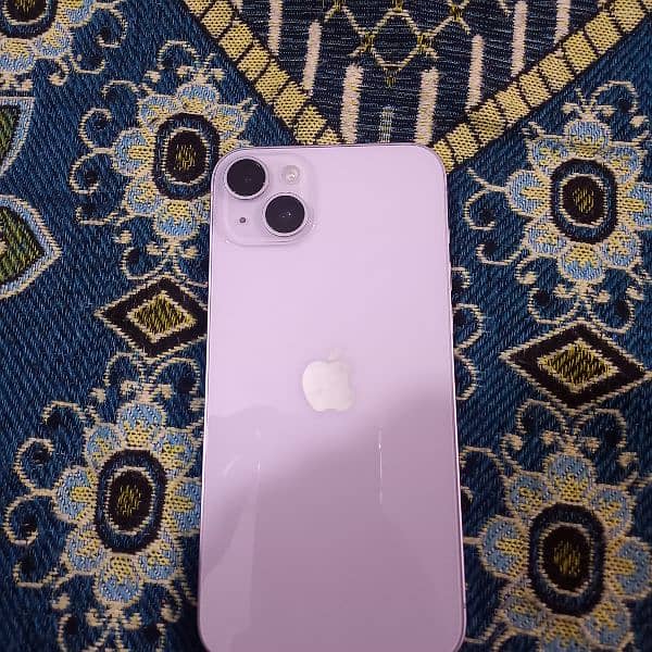 I phone 14 plus light purple no one fault non pta 7
