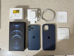 Iphone 12 Pro Max 256GB PTA Approved Pacific Blue with accessories