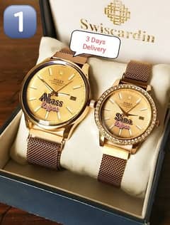 2 Custom Name Pic Couple Watches with box gift for your partner