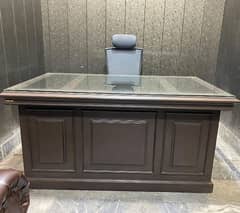 Office Table With Premium Glass Top - Excellent Condition