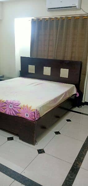 Double Bed with two drawer table and with spring Mattress 1