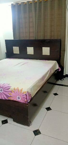 Double Bed with two drawer table and with spring Mattress 3