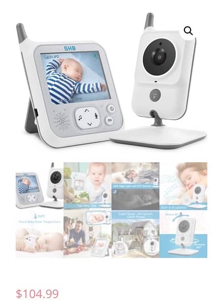GHB Baby Monitor with 3.2 Inch display and Night Vision Camera 13