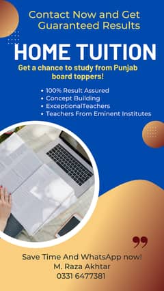 Home Tutor Available Johar Town, Iqbal Town Lahore