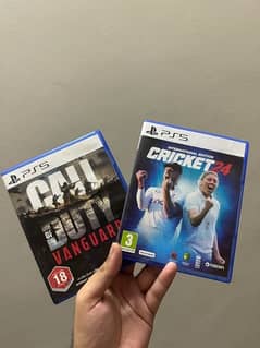 COD vanguard and Cricket 24 ps5 discs games