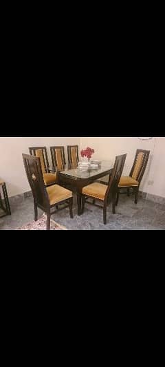 6 seater dining table with chairs 0