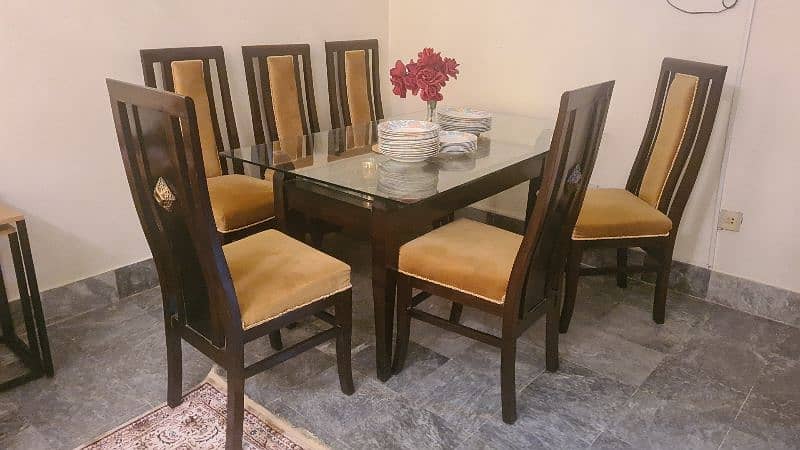 6 seater dining table with chairs 1