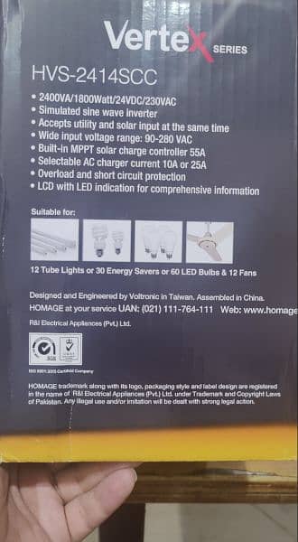 Homage SGS-2414 1800watt solar 1