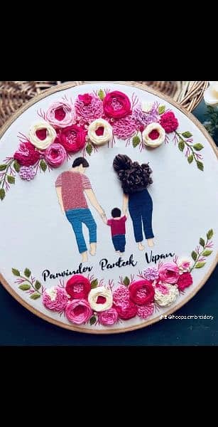 Handmade beautiful customized embroidery hoop frame       only Karachi 0