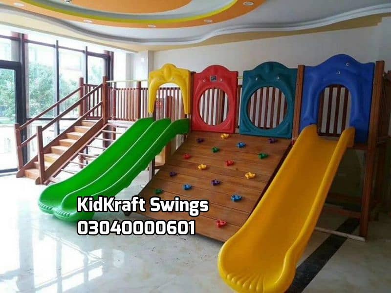 kids slides | Wooden Playhouse Set | kid swing | jhoola | kids Rides 1