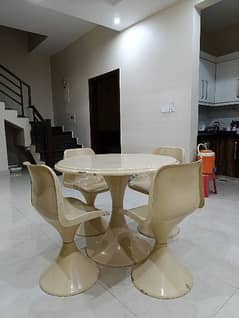 Fiber Plastic Dining Table Set