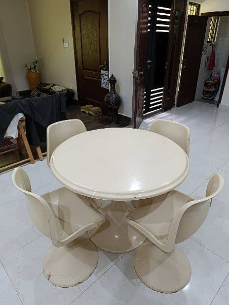 Fiber Plastic Dining Table Set 3