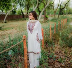 2 pcs womens stitched linen shirt and trousers! free all over Pakistan