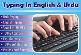 We Provide English And Urdu Typing Services