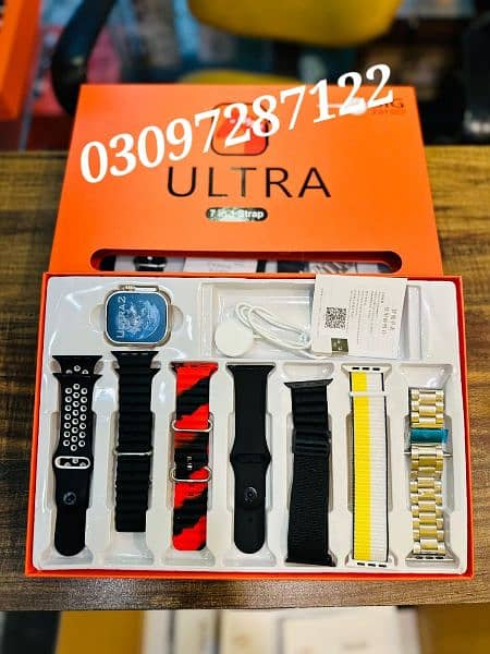 ULTRA SMART WATCH 7 IN 1 STRAPS WITH WIRELESS CHARGER NEW VERSION 0