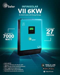 Tesla Infini VII,VIII 6Kw MPPT Single Phase Hybrid Solar Inverter