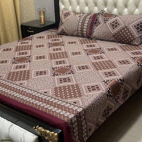 3piece cotton double bedsheets 3