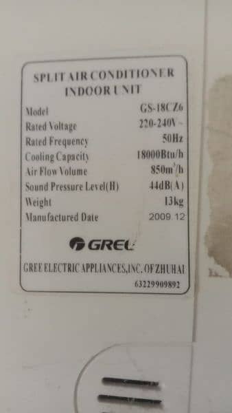 Split AC Gree 1.5 ton 0