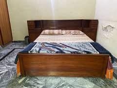 Queen Size Wooden Bed With Side Tables