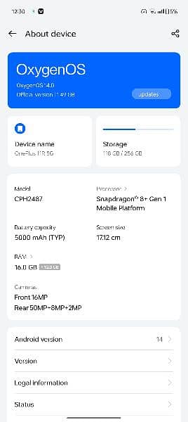 Oneplus 11R lush piece Snapdragon 8+ Gen1  16+12 GB Ram 10/10 Non PTA 6