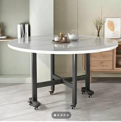 Dining table bilateral multifunctional folding table with metal frame