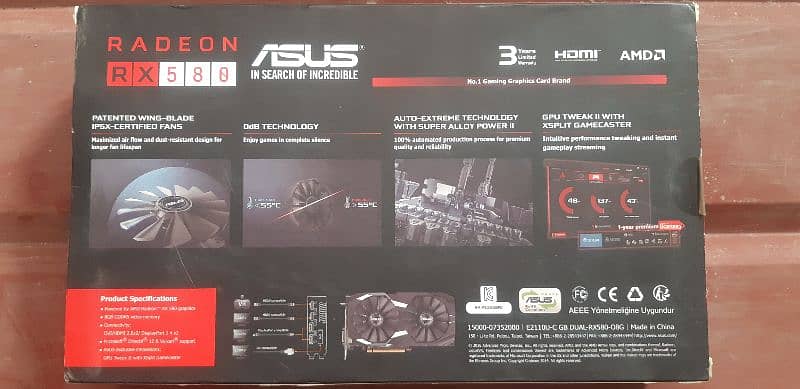 Asus Rx580 8GB 256Bit 1