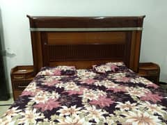 "King Size Bed with Dressing Table and Side Table