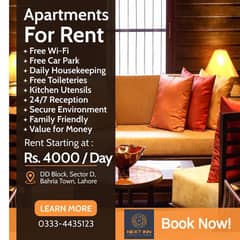 Rooms/1 BHK/2 BHK available for Rent on Daily basis