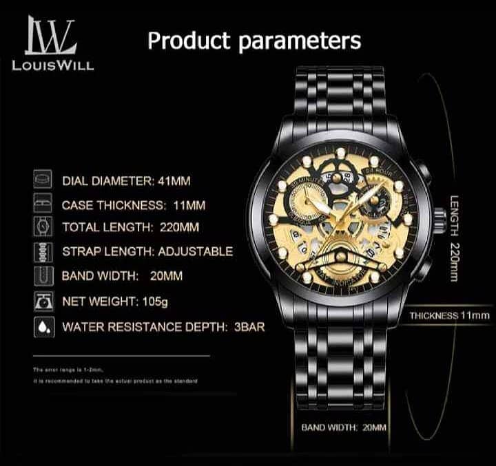 LouisWill Waterproof Watch For Men With Calendar 4