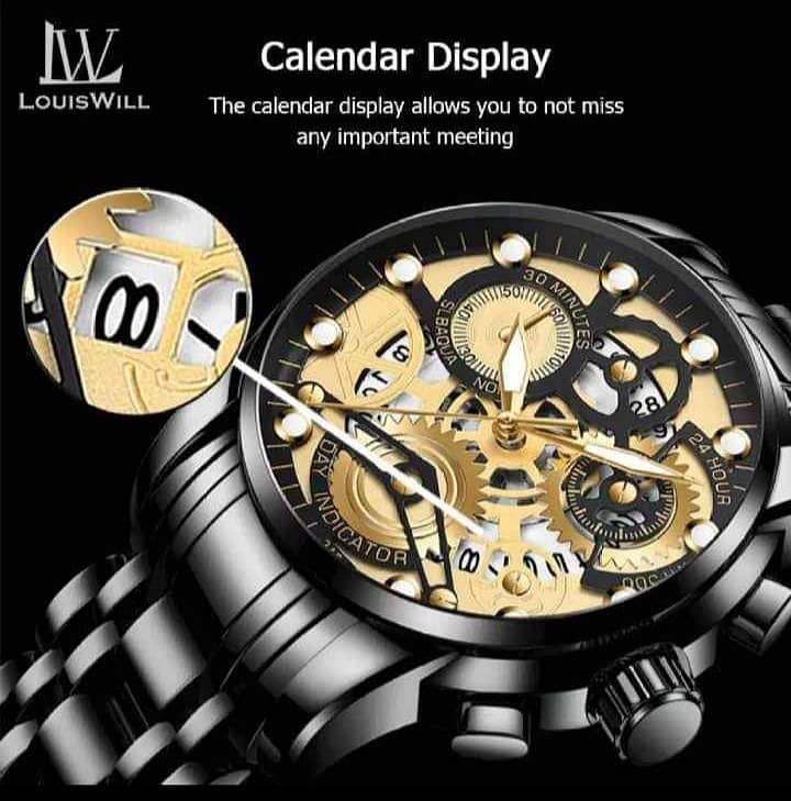 LouisWill Waterproof Watch For Men With Calendar 7