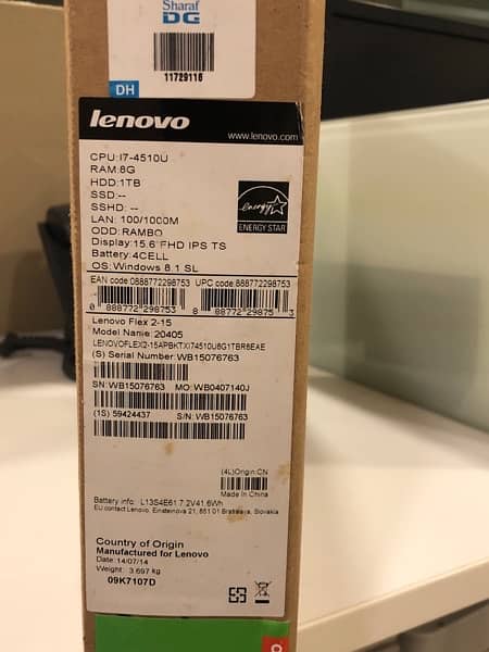 Lenovo Core i7, 4th Generation Touch screen laptop 16