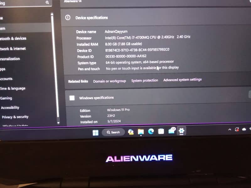 Dell Alienware 14 10/8 Condition 4